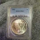 1922 Silver Peace Dollar PCGS MS62 (scratched holder)