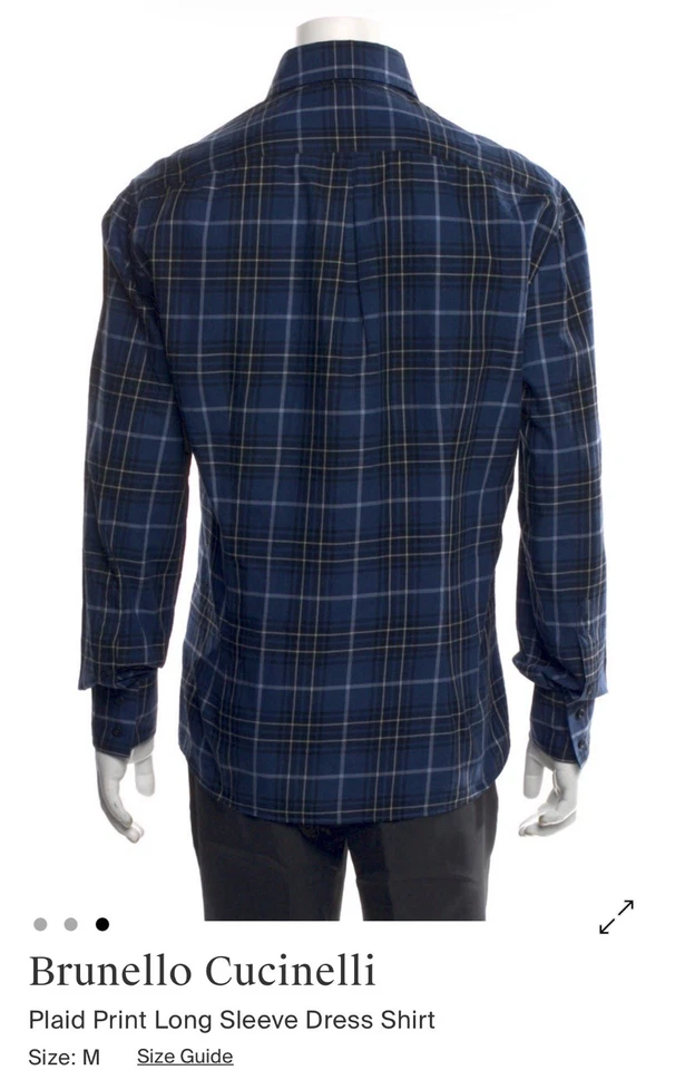 Medium BRUNELLO CUCINELLI Check Button Shirt - Image 3 of 4