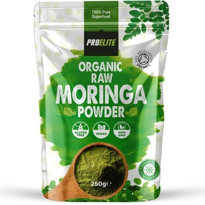 PROELITE ORGANIC MORINGA POWDER OLEIFERA SUPERLEAF RAW PURE VEGAN SUPER GREENS SUPERFOOD