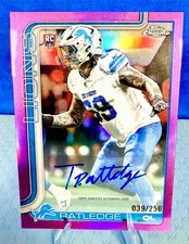 2025 Topps Chrome Football - Tate Ratledge Pink /250 RC Auto #RA-TR Lions Auto