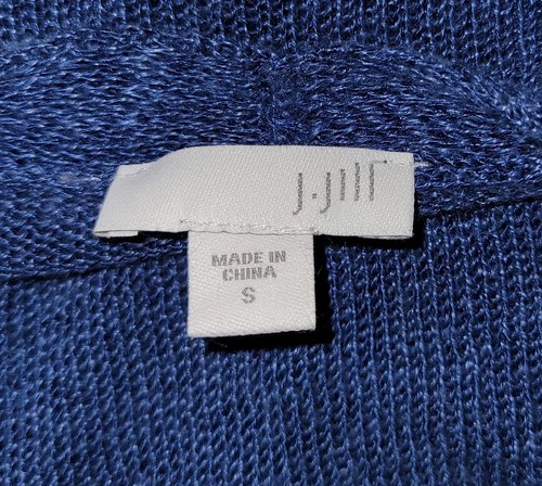 J Jill Linen Blend Knit Cardigan Open Size Sm Blue Beachy Mature Boho *Issue - Picture 5 of 10