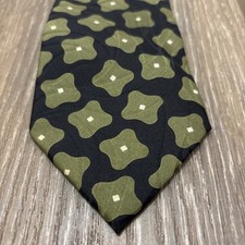 Vtg Giorgio Armani Cravatte Mens Silk Neck Tie Graphic Green Italy Designer