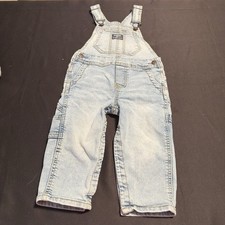 Oshkosh B'Gosh Vestbak Bib Overalls Size 18 Months Denim Acid Washed