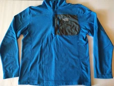 The North Face Shirt Men's M Blue Tech 100 Fleece 1/4 Zip Pullover Outdoor 