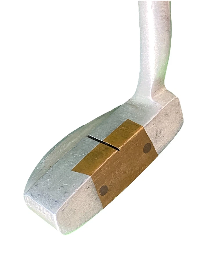Putter de inserción de latón Otey Crisman 17 SB 1971 diestro acero 35 en anillo negro y agarre de tapa Foto 2 de 4