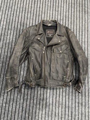 Distressed Xpert Performance Motorcycle Leather Jacket Armor Men's Large