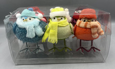 Wondershop 6-Pack Mini Fabric Birds 3.5" Featherly Friends 2023 NEW Damaged Box