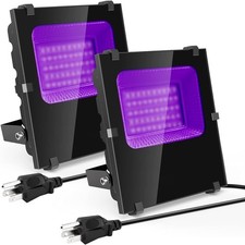 Waygor 600W Black Light Flood Lights Waterproof 395nm UV Glow Spotlight - 2 Pack