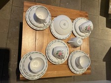 Susie Cooper Fragrance Pattern Cup Saucer & SidePlate 18 piece, 6 place settings