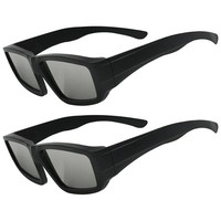Passive Polarised 3D Glasses Black Universal Home TV Cinema Film.