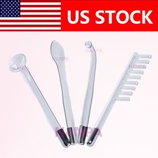 4PCS High Frequency Electrodes Glass Wand Violet Orange Ray Facial Skin Care SPA