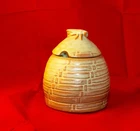 Vintage Frankoma Pottery Beehive Honey Pot #803 Jar with Lid Prairie Green