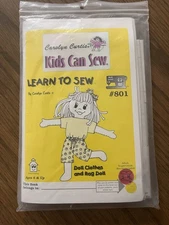 Kids Can Sew Pattern Rag Doll & Clothes Educational Learning 6 Years & Up #8011
