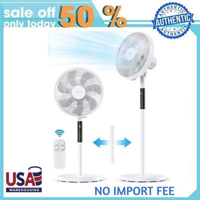 Oscillating Pedestal Fan, 7 Blades 3 Speeds 9H Timer Standing Floor Fan Remote