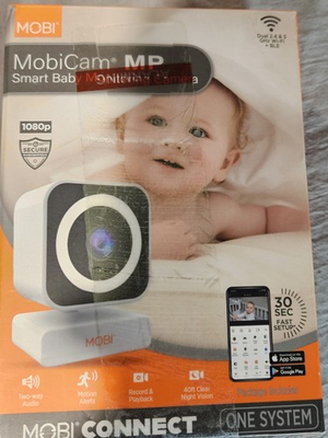 #ad MOBI MobiCam MP Smart Baby Monitoring Camera 1080p WiFi 70684 M1 White $25.00