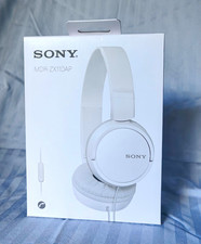 Sony MDR-ZX110AP White Wired On-Ear Headphones 3.5mm Mic Remote 1.2m