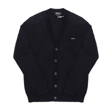 APC Jamie Crepe V-Neck Cardigan Dark Navy 144730402