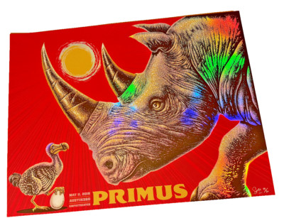 Todd Slater Primus Rhino & Dodo, Austin 2018 Poster / Art Print Rainbow Foil Ed