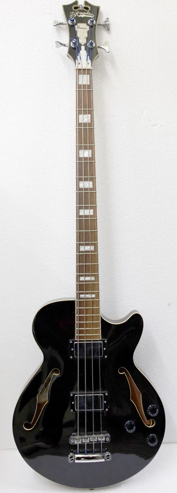 4-струнная бас-гитара D'Angelico DAPBASSSSBKCSPO Premier с полым корпусом - Изображение 2 из 4