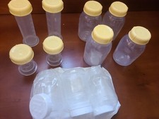 Medela Nursing Breast Pump Lot Bottles with Lids 11pc lot NEW