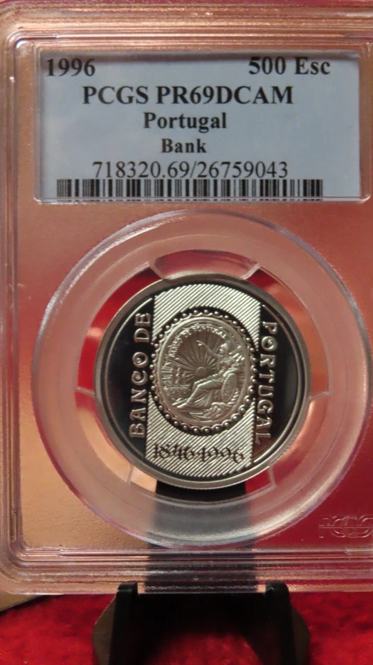 Portugal 1996 Bank Seal silver coin 500 escudos PCGS graded PR69 - Image 2 of 4