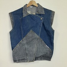 Vintage 1990  s Jordache 2 Tone Denim Vest, Deadstock NWT, Size Small