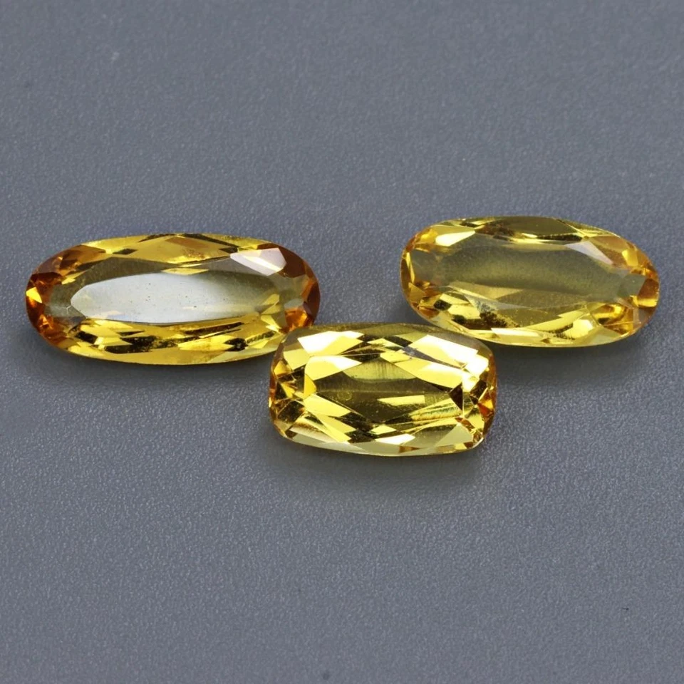 4.95Cts Natural Yellow Beryl Cushion Brazil 3Pcs MIX Loose Gemstone - Image 2 of 3