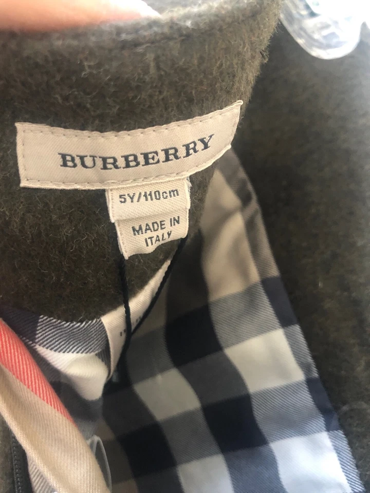 Burberry Mini Falda Lana Verde Ejército Niñas Talla 5Y/110cm Foto 2 de 4