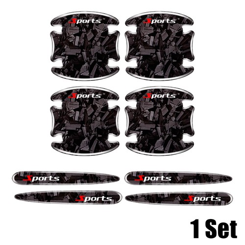 8Pcs Car Accessories Door Handle Bowl Scratch Protective Decal Sticker Universal - Foto 12 di 17