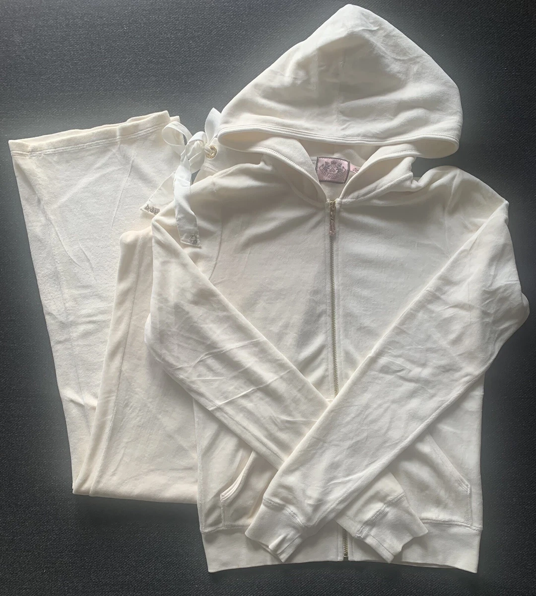 Genuine Juicy Couture Hoodie Medium Bottoms Petite Cream Pink