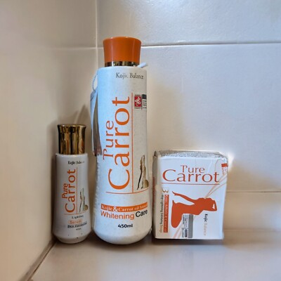 Pure Carrot Kojic Balance Whitening Lotion 450ml & Body Soap 190g, Serum