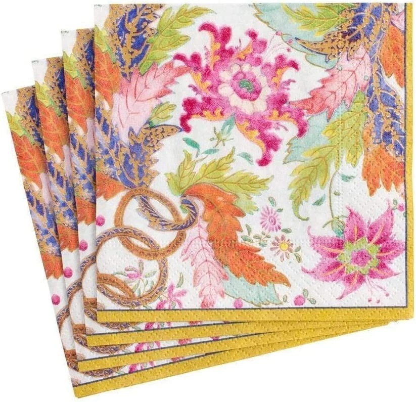 Caspari Paper Beverage Napkins, Tobacco Leaf Ivory - 2 Packs (13130C) - Image 2 of 2