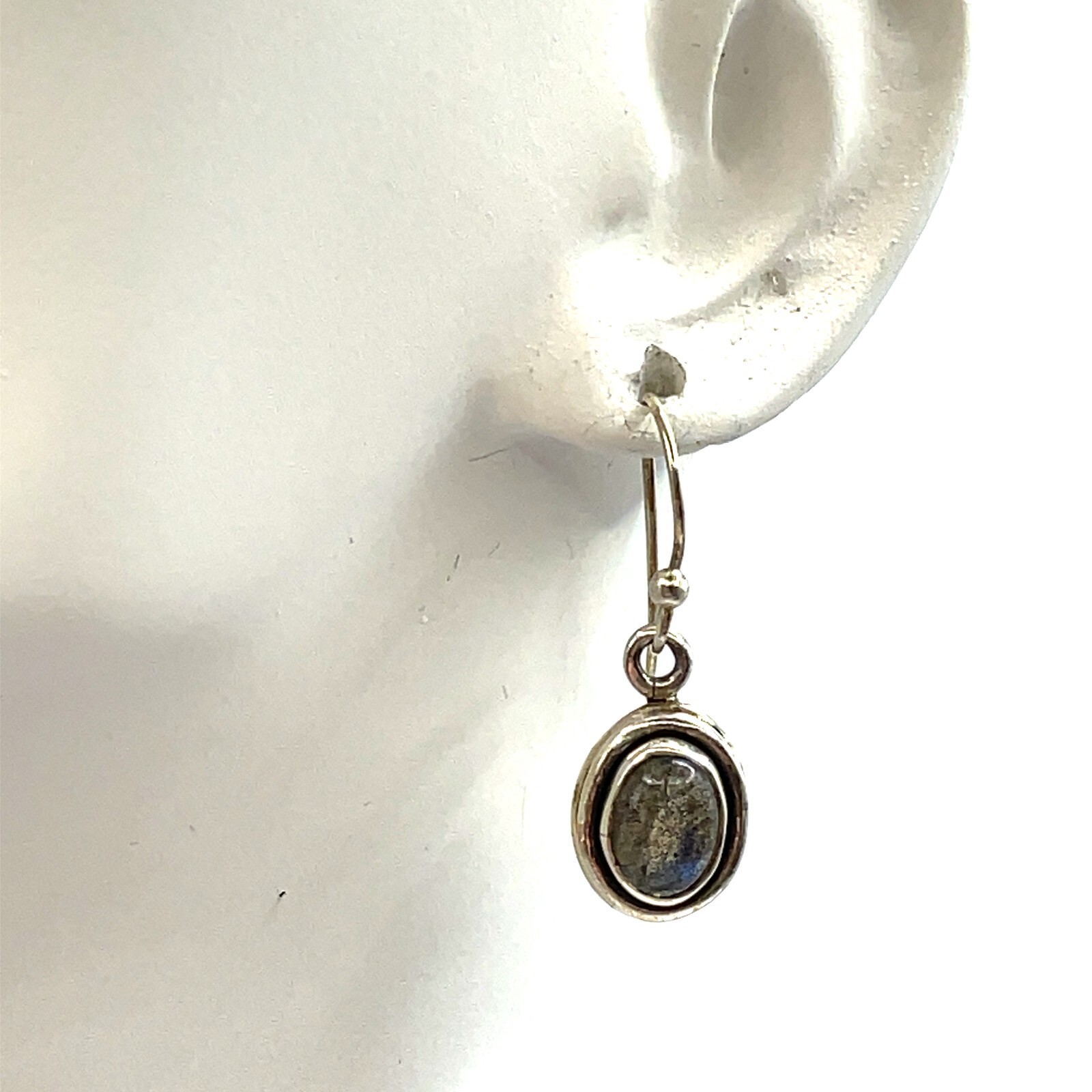 Sterling Silver Rainbow Moonstone Dangle Earrings - image 1