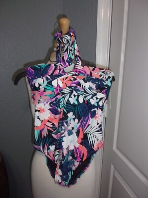 Leilani Woman's One-Piece Halter Style Swim Suit Size 6 MSRP $58