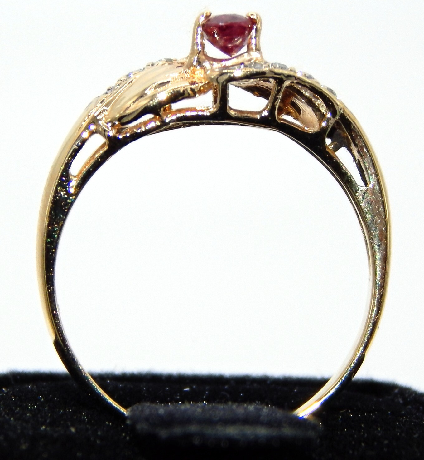 14k Gold Diamond & Ruby Ring - image 7