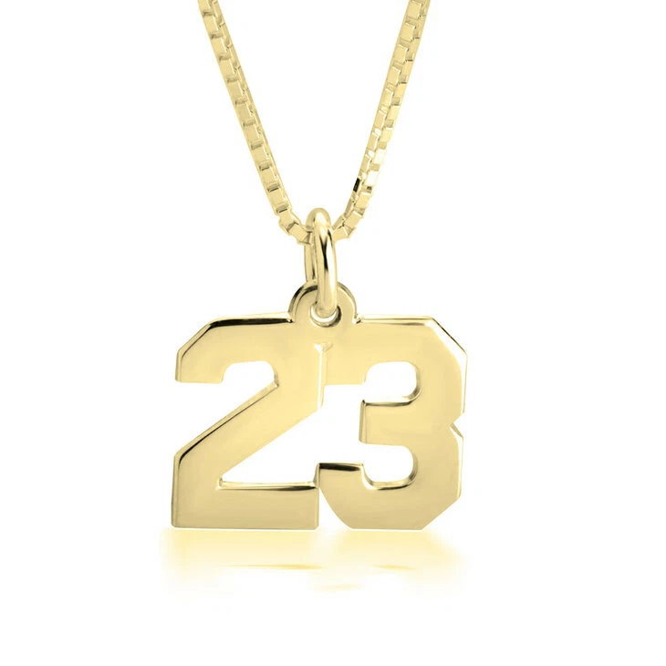 Number pendant best sale gold