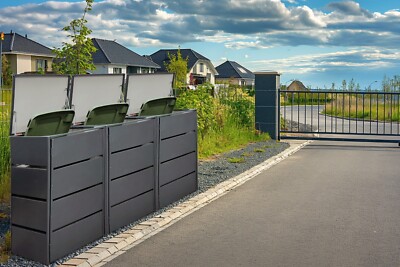 Mülltonnenbox Premium 4x120L | Robuste Mülltonnenverkleidung | Gartenabdeckung