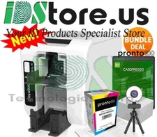 Magicard Pronto 100 ID Card Printer Bundle w/ Web Camera