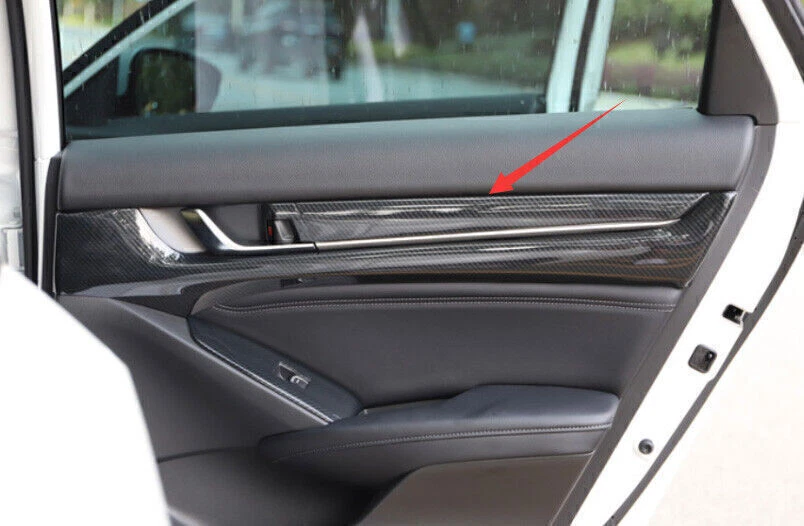 For Honda Accord 2018-22 Carbon Fiber interior Door Armrest Panel Strips Trim 4P Foto 4 de 4