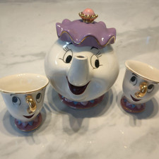 Beauty and The Beast Cartoon Mrs.Potts Chip Tea Pot  Cup set Teapot Mug Pott...