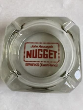 VTG JOHN ASCUAGA'S NUGGET SPARKS EAST RENO Smoked Gray Glass ASHTRAY