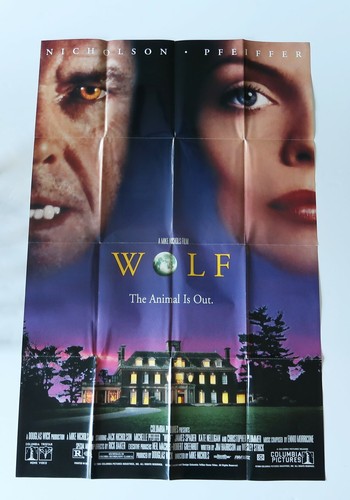 Vtg Wolf 1994 40x26" Movie Poster Horror Jack Nicholson Michelle ...