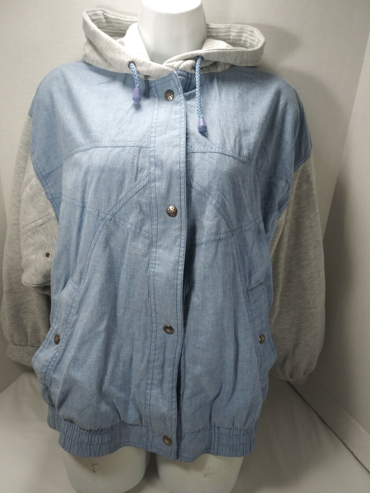Vintage Izzi Denim Puffer / Button Jacket Womens Gem