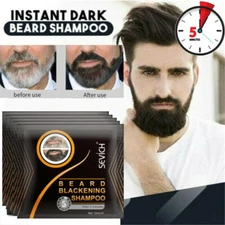 Men Black Beard Simple Hair Dye Color Shampoo Permanent Darkening Hair Coloring