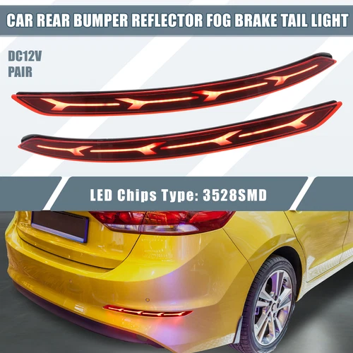 Rear Bumper Reflector LED Brake Tail Turn Signal Light for Hyundai Elantra 17-20