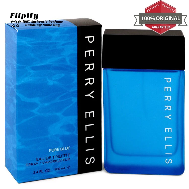 Perry Ellis Pure Blue Cologne 3.4 oz EDT Spray for Men by Perry Ellis