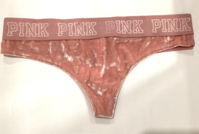 Victoria's Secret Pink Logo Velvet Thong Panty Pink S | eBay