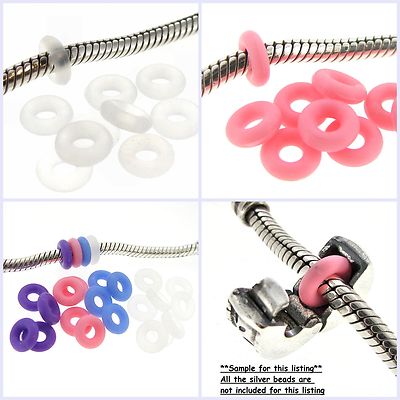 Silicone Stoppers Pandora Charm Spacer Beads Silicone Charms