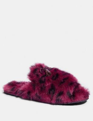 Coach Zoe Slipper With Ocelot Print Size 5 MSRP: $125.00