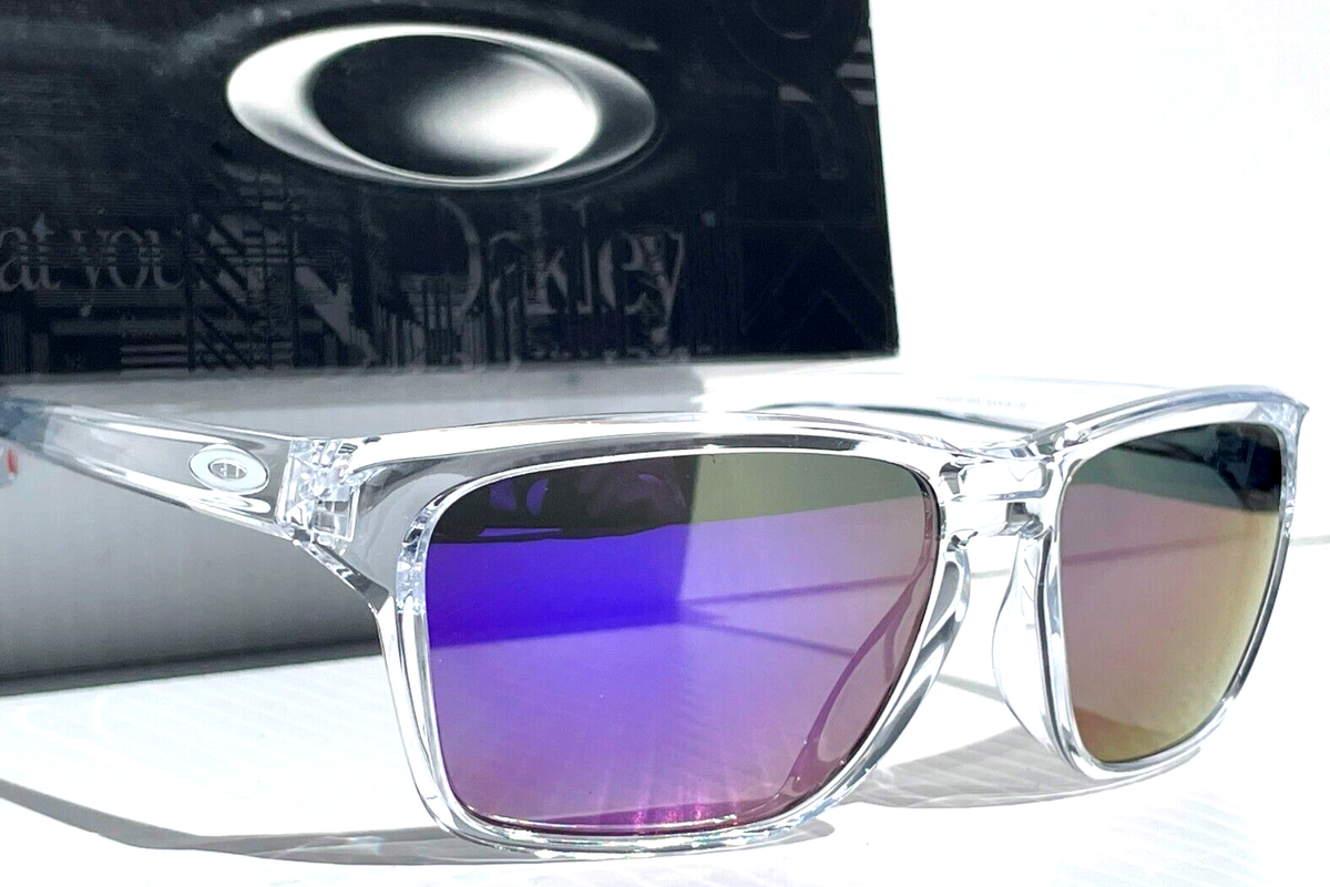 NEW Oakley SYLAS Shiny Clear POLARIZED Galaxy Violet Lens Sunglass